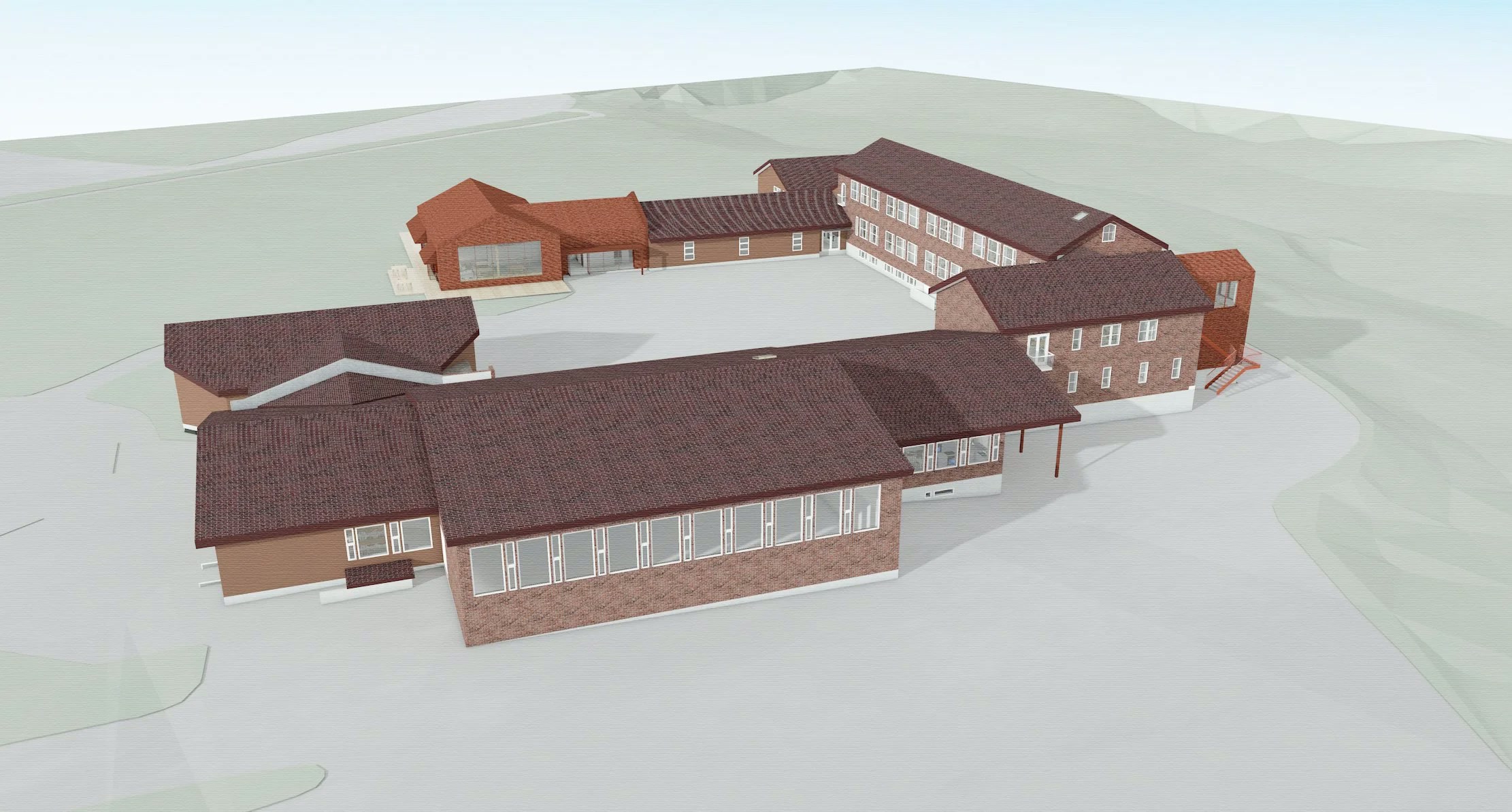 Utvidelse og modellstudie for Hovin skole – illustrasjon: Vari Arkitektur
